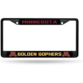 Rico Industries NCAA Minnesota Golden Gophers Black Chrome Frame 12" x 6"