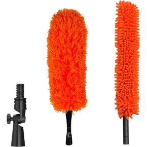Cleaning Duster Kit, Chenille Ceiling Fan Duster, Microfiber Feather Duster,Indoor & Outdoor Duster Cleaning Set，with Universal Joint