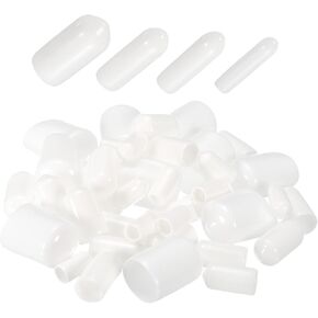 DMiotech 80 Pack 3/32" 1/8" 5/32" 1/4" ID White Screw Thread Protectors Rubber End Caps Bolt Covers for Screw Bolt Furniture Pipe