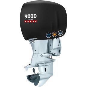 غطاء محرك خارجي، غطاء محرك القارب، غطاء محرك خارجي من نسيج أكسفورد عالي التحمل 900D مقاوم للماء، يناسب محرك القارب 50-115HP Blue-RAL5019