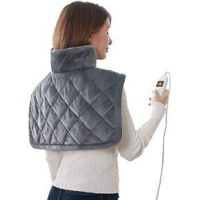BOB AND BRAD Weighted Heating Pad with Far Infrared Therapy for Neck and Shoulders, Deeper Muscle Relief, Electric Heated Neck Shoulder Wrap, FSA HSA Eligible, 20"x22", Gifts for Women Men Mom Dad