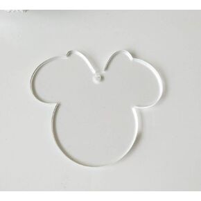 15PCS Acrylic Blank Minnie Mouse Clear 1/8" Thick, DIY Keychain Accessory,Clear Plexiglass Laser Cut Sheet (2.5")