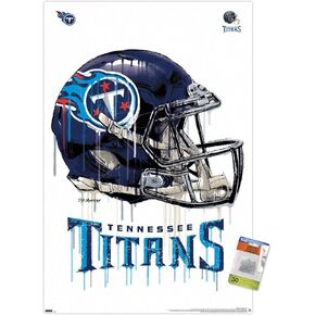 Trends International NFL Tennessee Titans - Drip Helmet 20 Wall Poster, 22.37" x 34.00", Poster & Push Pin Bundle