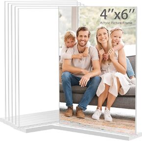 إطار صور أكريليك - 10 إطارات صور مجمعة شفافة مع اثنين مقاس 8 × 10 - أربعة مقاس 5 × 7 - أربعة مقاس 4 × 6 - مجموعة إطار صور أكريليك لديكور معرض الحائط - شاشة معلقة أو سطح الطاولة - واجهة زجاجية شفافة
