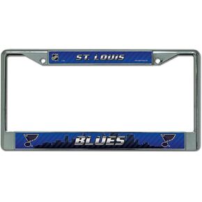 Rico Industries NHL St. Louis Blues Standard Chrome License Plate Frame , 6 x 12.25-inches