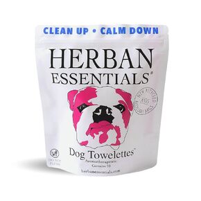 Herban Essentials Dog Towelettes - Essential Oil Wipes for Hands, Travel Face Wipes - Natural Hand Wipes, Moist Towelettes Individually Wrapped Body Wipes - 20 Count