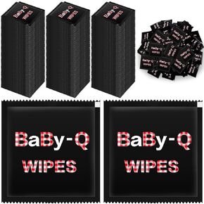100 Pcs Baby Q Baby Shower Portable Wipes Individually Wrapped Rustic BBQ Gender Reveal Party Decorations for Picnic Party Supplies