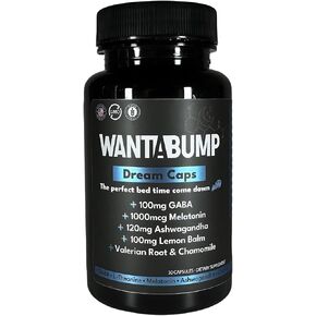 Dream Caps - Smart Sleeping Pills Supplement - Sleep Aid with GABA, Valerian Root, Chamomile, Melatonin, Magnesium - Promotes Restful Sleep, Relaxation & Deep Sleep - 30 Capsules