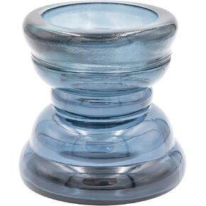 Creative Co-Op Round Reclaimed Glass Pillar Holder, Blue