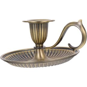 Candlestick in Hand Taper Candlestick Holder Pillar Candles Retro Candle Stand Gold Taper Candles Handheld Candlestick Holder Tea Light Candles Decor Zinc Alloy Fashion Tea Candle