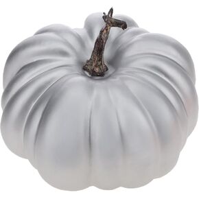 Gresorth 7.9 inch Cracked Silver Line Series Fake Halloween Pumpkins Artificial Cushaw for Autumn Fall Party Christmas Decoration - Silver
