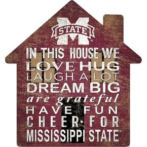 Fan Creations NCAA Mississippi State Bulldogs Unisex Mississippi State University House Sign, Team Color, 12 inch