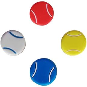 4Pcs Random Color Tennis Racquet Dampener Natural Rubber Tennis Racket Damper Shock Silicone Tennis String Shock Damping (Yellow,Blue,White,Red) Racquet Accessories,Tennis Vibration Dampeners