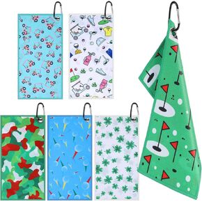 6 Pack Golf Towels Bulk 12"x 6" Waffle Pattern Golf Towel for Golf Bags Magnet Strong Hold to Golf Carts Golf Bag Accessories for Men Women Funny Golf Gift Cleaning Golf Ball Club
