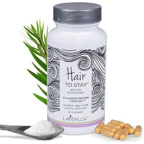 60 Hair Growth Collagen Pills- Collagen Peptides Capsules by Lavenluv - Thicker Hair - Collagen Supplement - Biotin & Hair Vitamins - Hair Growth Collagen for Hair Loss & Thinning Hair