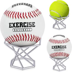 Hicarer 3 Pack Baseball Holder Stainless Steel Baseball Stand for Display Softball Display Stand Memorabilia Display Cases for Baseball Tennis Golf Baseball Party Decorations Collectors (Silver)