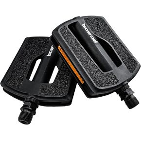 Bike Pedals w Reflective Strips, Non-Slip Nylon Flat Bicycle Pedals w Sanded Surface, Clipless Composite Pedals for 9/16" City Urban Commuter MTB Road Bike Pedals Replacement in Kuwait