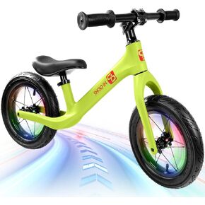 12" Toddler Nylon Balance Bike for 2 3 4 5 Years Old, No Pedal Bike, Early Learning Kids Bicycle with Adjustable Seat and Air Filled Tires