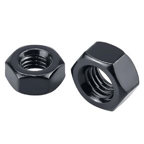 M8-1.25 Black Hex Nuts (25 pcs), 304 Stainless Steel 18/8, Black Oxide Coated, Hexagon Head Metal Steel Nuts for Bolts, Fayeploo