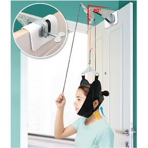 Over Door Neck Traction Device Cervical Pain Relief Neck Stretcher Decompression Devices for Home Use Physical Therapy Aids Hanging Head Hammock Traction Harness