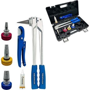 IBOSAD Manual PEX Pipe Expander Tools Kits with 1/2",3/4",1" Expansion Heads suit for Propex Expansion Meets ASTM F1960 Standard PEX Coupling Fitting Radiant Heat