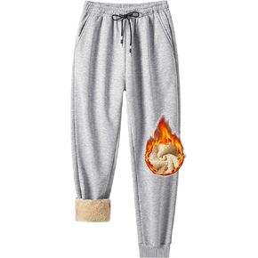 Womens Winter Fleece Pants Thicken Warm Sherpa Lined Sweatpants Thermal Athletic Active Running Joggers in Saudi Arabia