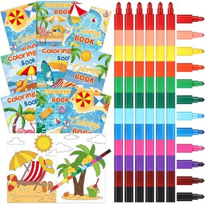 Funrous 48 Pcs Carnival Coloring Books with Stackable Crayons Circus Party Favors Coloring Pages Drawing Booklet Party Supplies for Carnival Clown Themed DIY Art Painting Games Goodie Bag Fillers