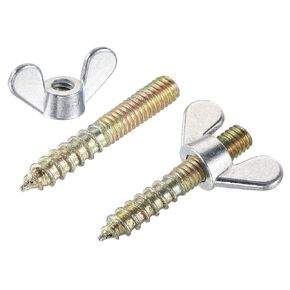 uxcell 20pcs M4x25mm Hanger Bolt, 10pcs M4 Wing Nuts for Furniture