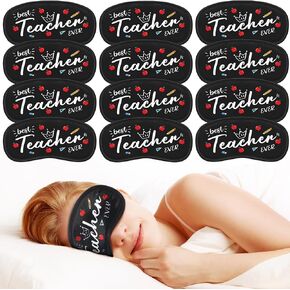 12 قطعة من أقنعة عيون المعلمين، هدية تقدير المعلم بالجملة، أفضل قناع نوم للمعلم، ناعم خفيف الوزن، حزام معصوب العينين، قناع عين تعتيم للمعلم، هدايا العودة إلى المدرسة in Kuwait