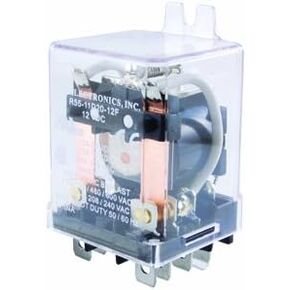 NTE Electronics R55-11A20-240F Series R55 AC مرحل للأغراض العامة، ترتيب اتصال DPDT، محطة توصيل سريعة 0.250 بوصة، 25 أمبير، طاقة 2.75 فولت أمبير، 240 فولت تيار متردد in Kuwait