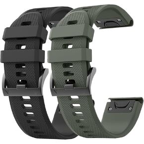 2 Pack Compatible with Garmin Fenix 5 / Fenix 6 / Fenix 7 Band, QuickFit 22mm Watch Band for Fenix 7 Pro/Fenix 6 Pro/Fenix 5 Plus Watch Bands