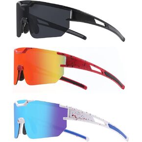 MALIDAK 3 Packs Youth Sports Sunglasses for Boys Girls, Kids Sunglasses for Cycling Climbing Running in Kuwait