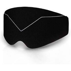 Mavogel Sleep Mask - Sleep Eye Mask, Lightweight and Comfortable Sleeping Mask for Men Women, Superior Soft, Total Blackout, Breathable Silk Night Mask for Home Sleep, Travel, Meditation, Yoga (Black)