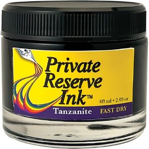Private Reserve Ink® FAST DRY - 60 ml Ink Bottle for Fountain Pen (Ultra Black Fast Dry) (PR17044), Black
