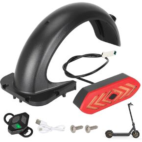 ulip Rear Fender Mudguard with Turn signal tail light Scooter Replacement Accessories Compatible with Segway Ninebot Max G30 Scooter with rechargeable Remote Control