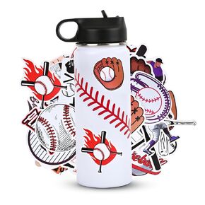 Baseball Gifts for Boys 8-12,Baseball Water Bottles and 50PCS Stickers Stuff Accessories for 6-8 12-14 Kid Player Lovers(18OZ)