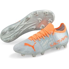 PUMA - Mens Ultra 3.4 Fg/Ag Shoes, Size: 13 M US, Color: Diamond Silver/Neon Citrus