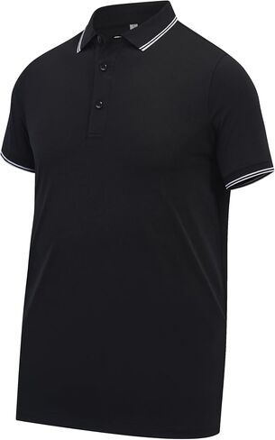 Men's Casual Polo Shirts Short Sleeve Knit Slim Fit Solid Color Shirt Top in Saudi Arabia