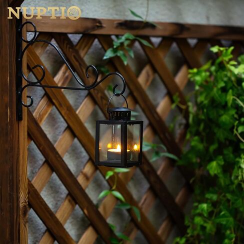 فوانيس Nuptio لشموع فوانيس الحديقة، فوانيس صغيرة معلقة على الطراز العتيق لشموع الشموع الصغيرة، حاملات مصابيح الشاي السوداء للمناسبات الداخلية والخارجية وحفلات أعياد الميلاد (5 قطع + قطعة واحدة) in Kuwait