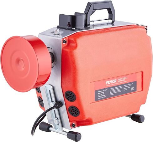 VEVOR 120FT x 7/8 Inch Drain Cleaner Machine, 420W Electric Sewer Snake Auger Manual Feed - with 6 Cutters, 2 Steel Cables (120' x 7/8" and 18' x 3/8") & CW/CCW Control for 1.9" to 6" Pipes in Saudi Arabia