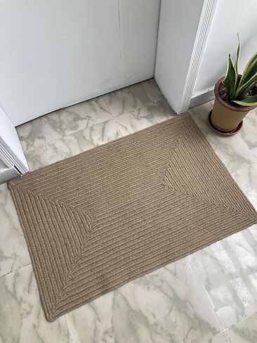 Hand Woven Braided Rustic Jute Rug, 2x3 Feet, Entry Area Rugs for Kitchen, Living Room Farmhouse Indoor Outdoor Entryway Rug, 24x36 Inches Natural Samll Rug in Saudi Arabia