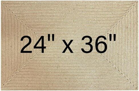 Hand Woven Braided Rustic Jute Rug, 2x3 Feet, Entry Area Rugs for Kitchen, Living Room Farmhouse Indoor Outdoor Entryway Rug, 24x36 Inches Natural Samll Rug in Saudi Arabia