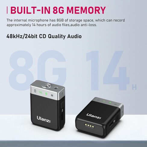 ميكروفون ULANZI UW-MIC اللاسلكي Lavalier 2.4 جيجا هرتز لجهاز iPhone iPad، ميكروفون تشغيل 2 في 1 مع علبة شحن للهاتف وتسجيل الفيديو ومقابلة مستخدمي YouTube ومدوني الفيديو، نطاق نقل 328 قدمًا in Saudi Arabia