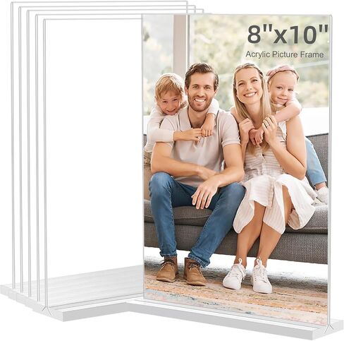 إطار صور أكريليك - 10 إطارات صور مجمعة شفافة مع اثنين مقاس 8 × 10 - أربعة مقاس 5 × 7 - أربعة مقاس 4 × 6 - مجموعة إطار صور أكريليك لديكور معرض الحائط - شاشة معلقة أو سطح الطاولة - واجهة زجاجية شفافة in Kuwait
