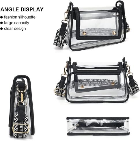 LOXOMU Clear Purses for Women Stadium - Waterproof Clear Crossbody Bag Stadium Approved Clear Purse for Travel, Concerts in Saudi Arabia