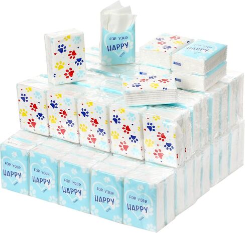 100 Packs Pocket Tissues Travel Packs Bulk Travel Tissues Wallet Facial Tissues 3 Ply 9 Sheets Per Pack for Your Happy Tears Portable Individual Tissue Packs for Guests Wedding Car Travel School Work in Saudi Arabia