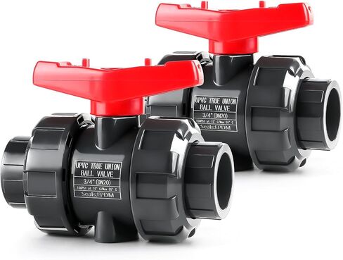 2 Pack 3/4" Upvc True Union Ball Valve With Full Port, Upvc Full Flow Double Union Ball Valve, Slip Socket Ball Valve With Full Port For Water System, Epdm O-Rings And Reversible Ptfe Seats in Saudi Arabia