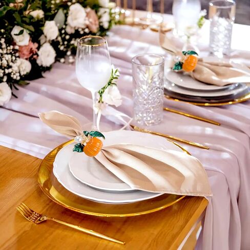 Emivery Fall Napkin Rings Set of 6, Pumpkin Napkin Rings Metal Autumn Pumpkin Napkin Buckle with Pearls Dinning Table Decor for Fall Party Family Gathering Thanksgiving Halloween in Saudi Arabia