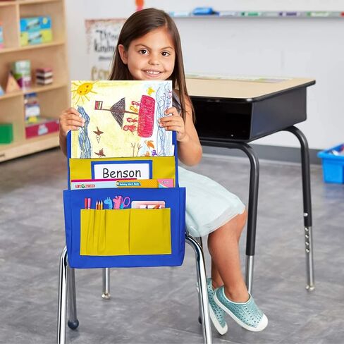Godery Chairback Buddy Pocket Chart,Storage Canvas Seatback Stuff Storage Pocket - Home, Classroom, Group Team Organizers for Child (Red) in Saudi Arabia