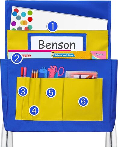 Godery Chairback Buddy Pocket Chart,Storage Canvas Seatback Stuff Storage Pocket - Home, Classroom, Group Team Organizers for Child (Red) in Saudi Arabia
